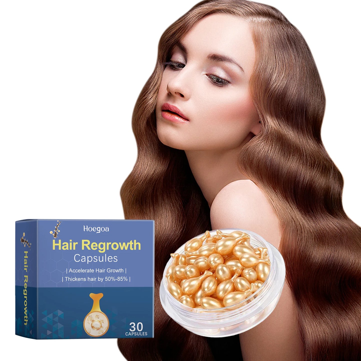 Hair Regrowth Capsules Thickens Accelerate Hair Growth Morocco Essential Oil Soft Moisturizing Scalp Leave-in Hair Care Capsule