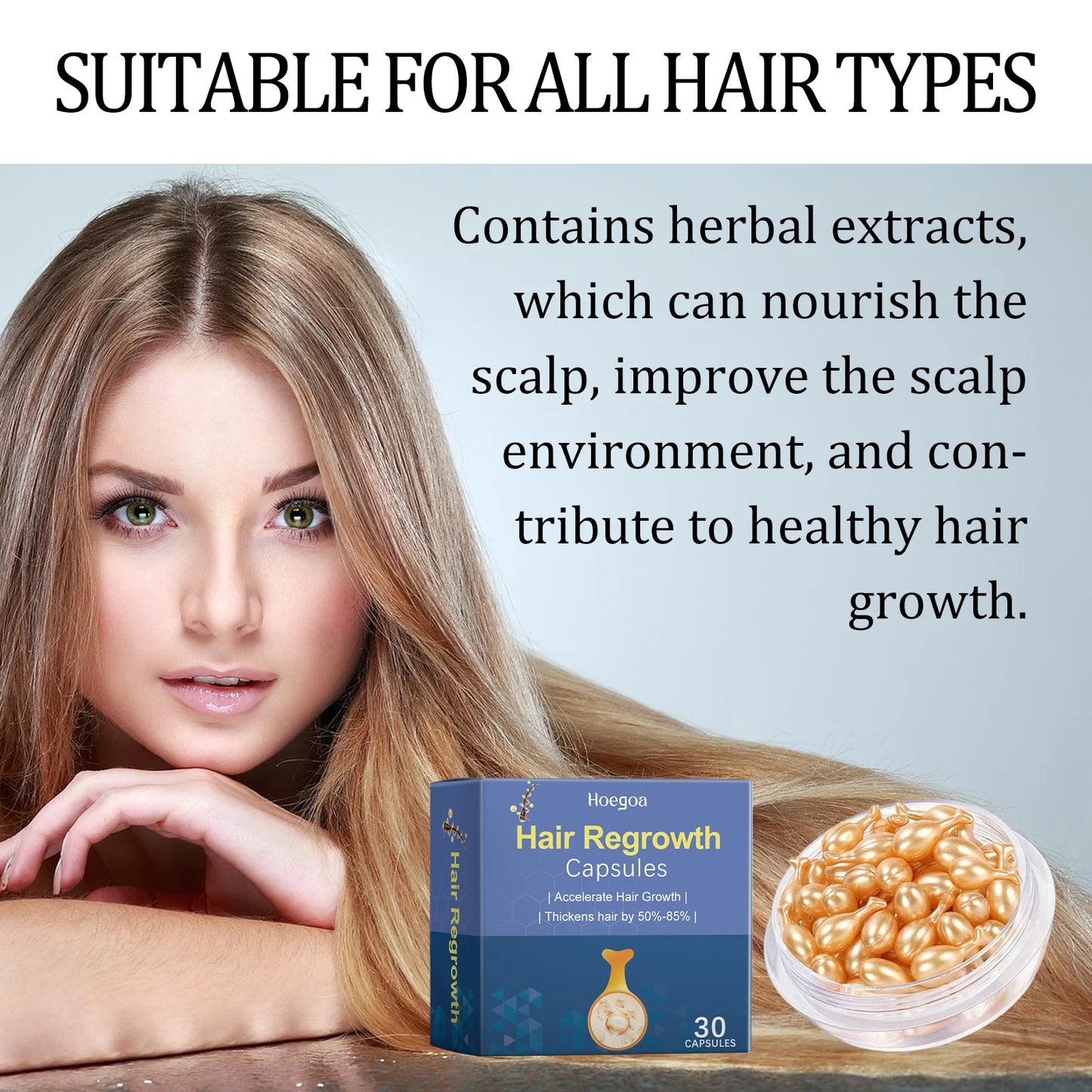 Hair Regrowth Capsules Thickens Accelerate Hair Growth Morocco Essential Oil Soft Moisturizing Scalp Leave-in Hair Care Capsule