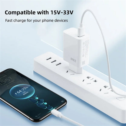 USB Charger 33W Fast Charging EU/US Plug Wall Charger 6A Type C Cable For Xiaomi Redmi K30 K40 iPhone Quick Charge Phone Adapter