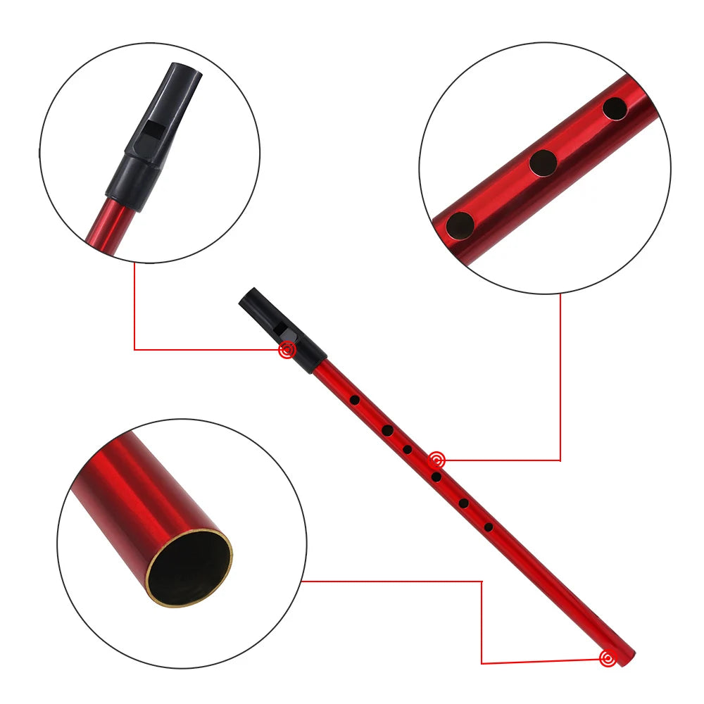 M MBAT 6 Holes Irish Whistle D Key Mouth Flute High quality Woodwind Musical Instrument Tin Penny Whistle Multi-color Brass Tube