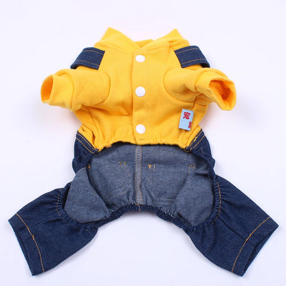 New Pet Jumpsuit Rompers Dog Hoodie Denim Coat T-Shirt Cat Puppy  Jacket Autumn/Winter Clothes Apparel