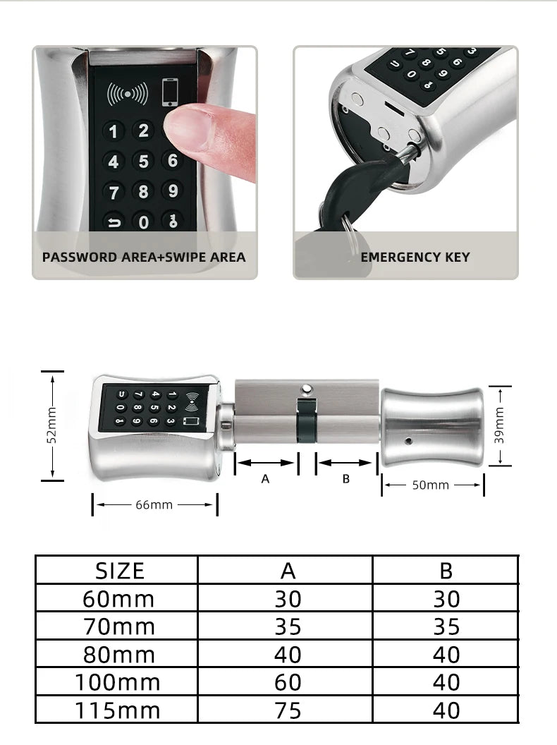 Smart Lock DIY keyless double replacement cylinder lock TT lock app WiFi euro cylinder smart locks