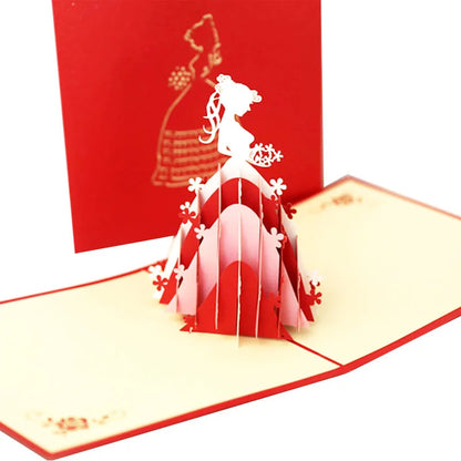 3D Pop UP Cards Valentines Day Gift Postcard with Envelope Stickers Cherry Tree Wedding & Engagement Invitation Greeting Cards