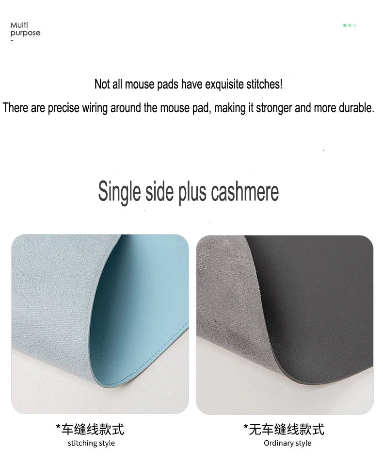 white mousepad Portable Mouse pad large Gaming Waterproof Non-slip PU Leather Suede Desk Mat Computer Keyboard desk pad Mats