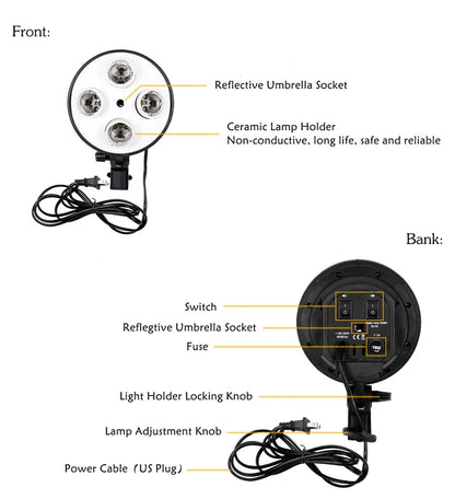 Softbox 50x70CM Photography Four Lamp Holders Lighting Kit With Photographic Tripod And Portable Bag For Photo Studio Shooting