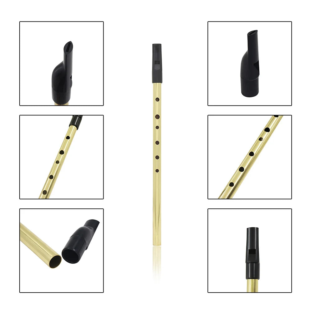 M MBAT 6 Holes Irish Whistle D Key Mouth Flute High quality Woodwind Musical Instrument Tin Penny Whistle Multi-color Brass Tube