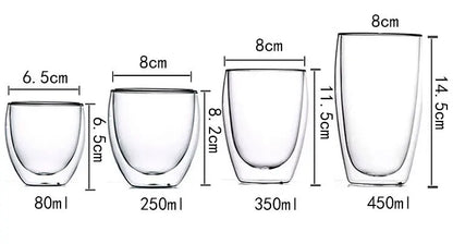 2-18PCS Double Wall High Borosilicate Glass Mug Heat Resistant Tea Milk Juice Coffee Water Cup Bar Drinkware Gift Creativity Set