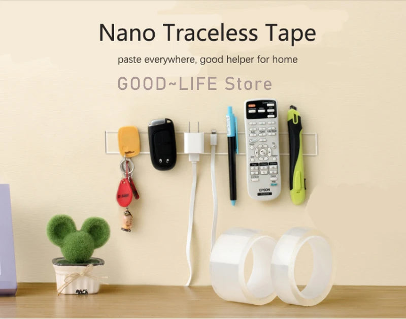 1M/2M/3/5M Nano Tape Double Sided Tape Transparent NoTrace Reusable Waterproof Adhesive Tape Cleanable Home gekkotape