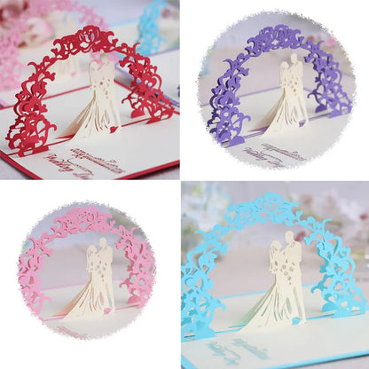 3D Pop UP Cards Valentines Day Gift Postcard with Envelope Stickers Cherry Tree Wedding & Engagement Invitation Greeting Cards