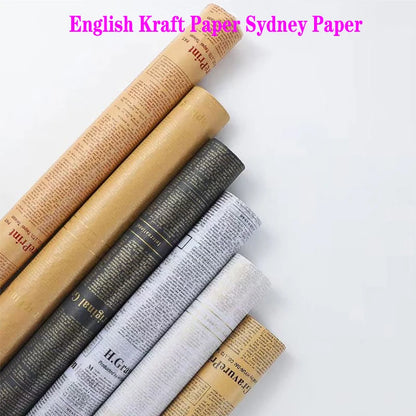 50*70cm 20sheets English Newspaper 17gsm Tissue Paper Flower Clothing Shoes Gift Packing Craft Wrapping Festive Party Supplies