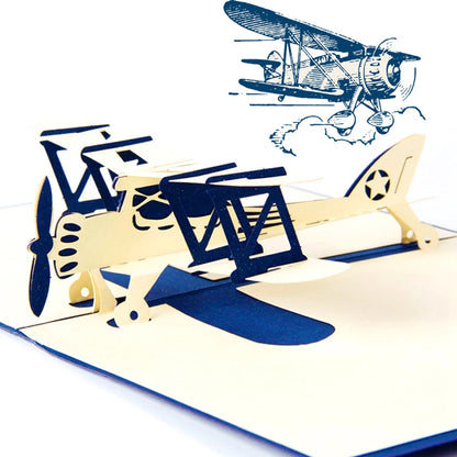 3D Pop UP Invitations Card 3D Paper Aircraft Plane Birthday Greeting Cards 3D Business Cards Postcard Boy Gift Card