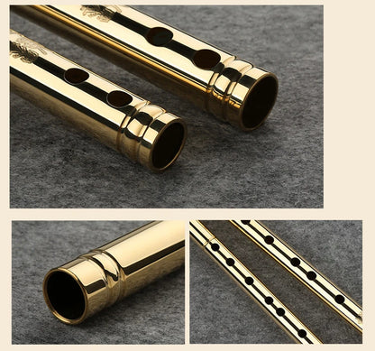 Professional  H62 Brass Tube  CDEFG Key 8 Holes Flute  Chinese Metal Flute  Classic Woodwind Musical Instrument