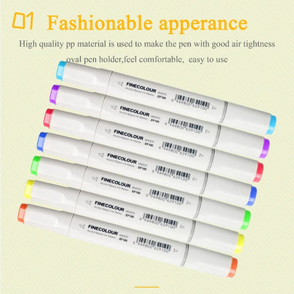 Finecolour EF100 High Quality Double-Headed Professional Sketch Drawing Art Markers for Office School Supplies Multifunction 1pc