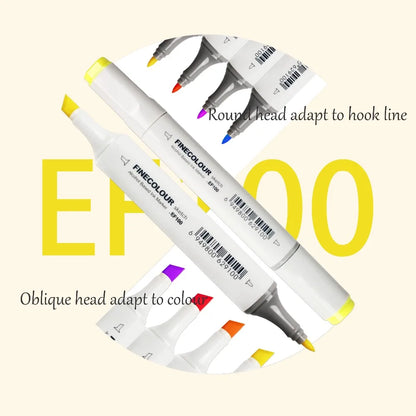 Finecolour EF100 High Quality Double-Headed Professional Sketch Drawing Art Markers for Office School Supplies Multifunction 1pc