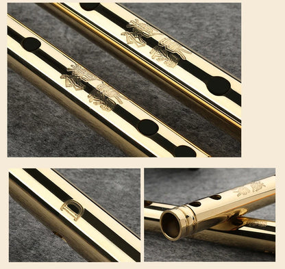 Professional  H62 Brass Tube  CDEFG Key 8 Holes Flute  Chinese Metal Flute  Classic Woodwind Musical Instrument