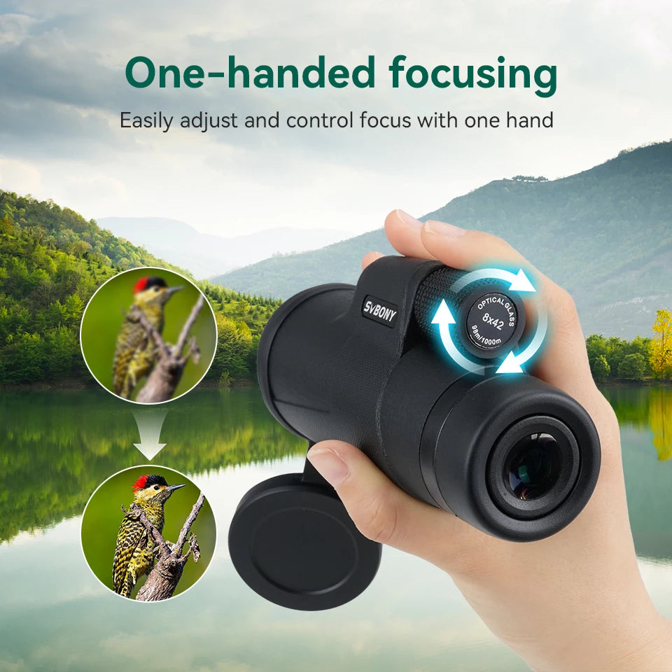 SVBONY SX32 Monocular Telescope with Tripod,8X42/10X42 with Phone Adapter,for Bird Watching,Target Shooting,Wildlife Viewing