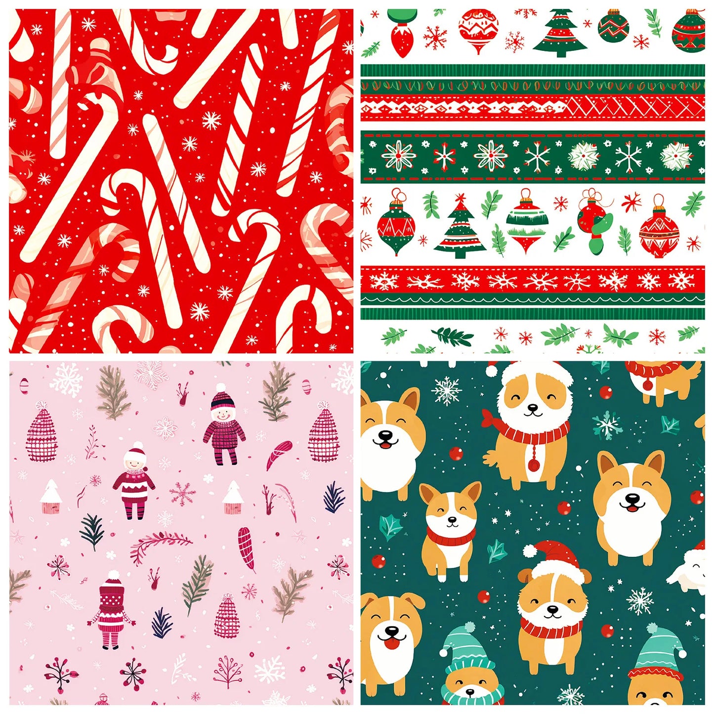 24Sheets Merry Christmas Scrapbook Paper Pad for Journaling DIY Arts,Craft Snowflake,Santa Pattern Christmas Gift Wrapping Paper