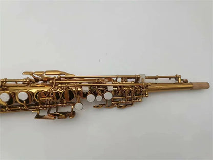 Bb Soprano Saxophone  Plated Brass Professional Woodwind Instrument B Flat Sax With Case Musical Instrument Accessories