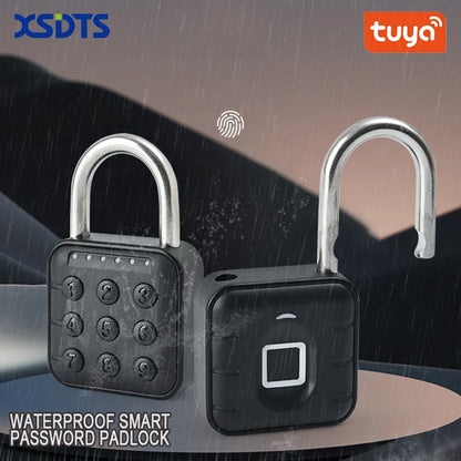 Tuya Bluetooth Smart Biometric Fingerprint Door Lock Keyless Quick Unlock Anti Theft Padlock IP67 Waterproof Home Travel Securit