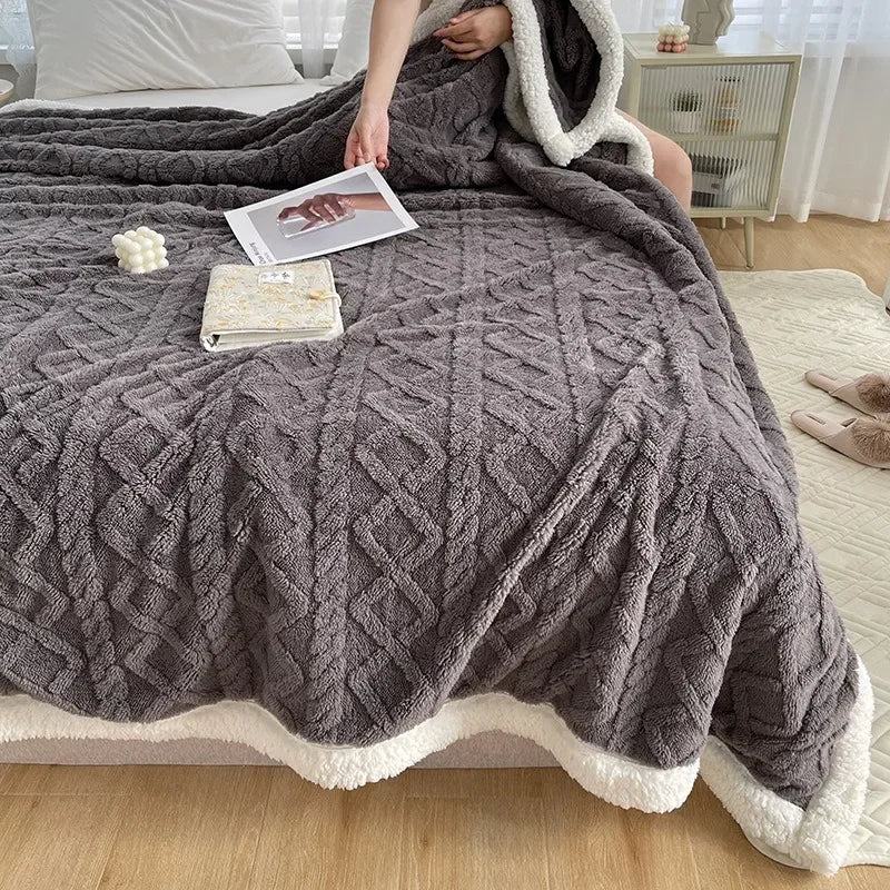 Lambswool Blanket Coral Flannel Sofa Cover Blanket Nap Office Shawl Air Conditioning Small Blanket Blankets for Beds