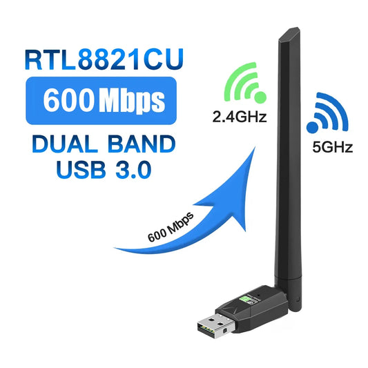 600Mbps USB WiFi Bluetooth Adapter 2in1 Network Card Dual Band 2.4G 5GHz Wi-Fi Antenna Mini Wireless Receiver PC Accessories