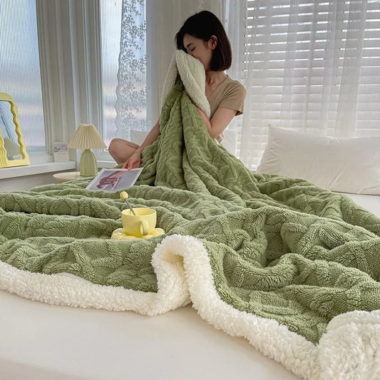 Lambswool Blanket Coral Flannel Sofa Cover Blanket Nap Office Shawl Air Conditioning Small Blanket Blankets for Beds