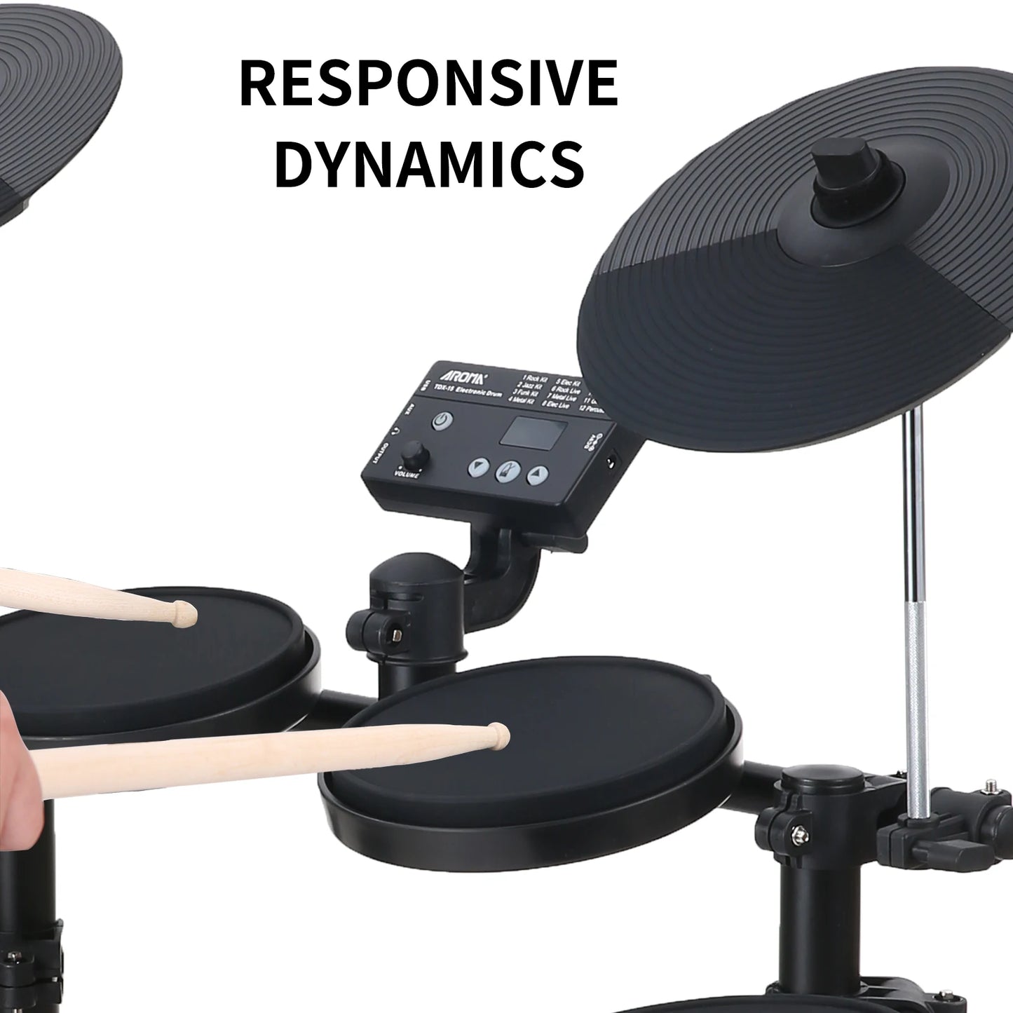 Electric Drum Set 8 Piece Electronic Drum Kit for Adult Beginner 144 Sounds Hi-Hat Pedals and USB MIDI Connection Music Gifts