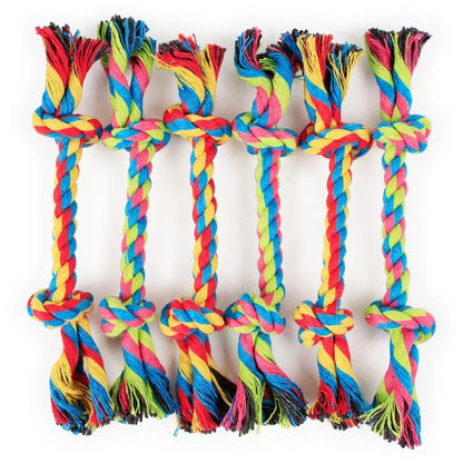 Cotton Dog Toys Puppy Chewing Toys Rope Knot Toy Durable Braided Dog Toys Dog Cleaning Teeth Braided Bone Rope Pet Products 24cm