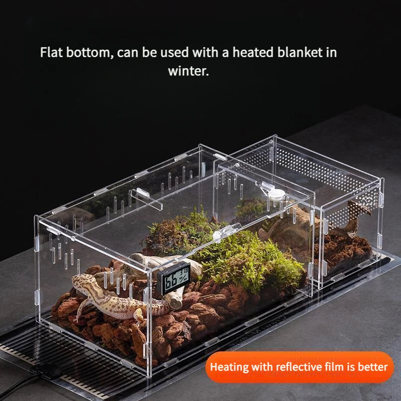 Home & Garden Pet Product Insect supplies boxes reptile product Hermit Crab Gecko Feeding Tank Assembled Acrylic Transparent Box