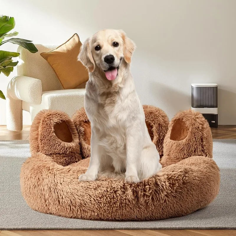 Calming Cat & Dog Bed, Anti-Anxiety Donut Pet Cozy Soft Round Cute Washable Bed for Large Sized Cat & Dog