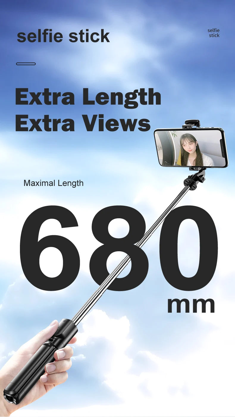 Phone Holder Wireless Selfie Stick Tripod 360 Degree Rotation Support For iPhone Xiaomi Samsung Mobile Phone Live Video Stand