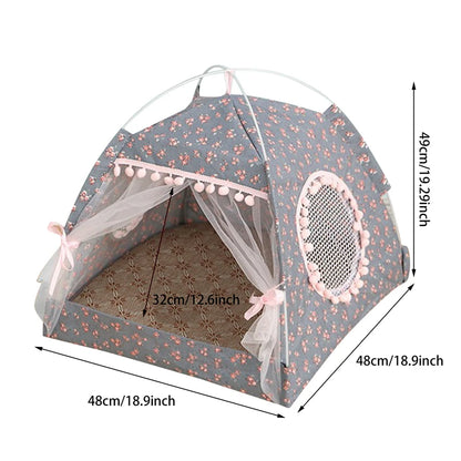 Cat Tent Bed Pet Products The General Teepee Closed Cozy Hammock with Floors Cat House Pet Small Dog House Accessories Products