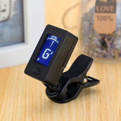 Professional Clip-On 360 Degree Acoustic Guitar Tuner LCD Screen Electric Digital Tuner For Acoustic Guitar Ukulele Accessories