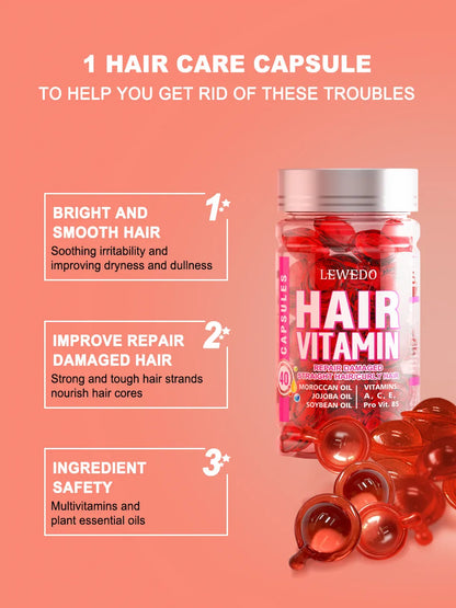 Hair Vitamin Capsule Hair Repair Damaged Hair Care Capsules Essence Protein Smooth Hair Care Repair Anti Loss Essential Oil