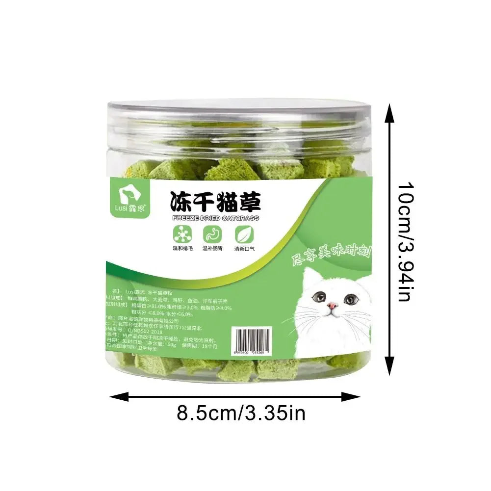 Cat Grass Grain Freeze Dried Cat Snack Cat Nips Cat Chewing Teething Treats Kitten Teeth Cleaning Snacks Cat Eat Mild Row Teeth