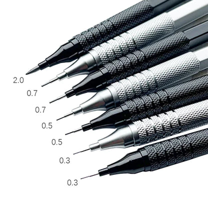 1Pc Mechanical Pencil 0.3/0.5/0.7/2.0mm Low Center of Gravity Metal Drawing Special Pencil Office School Writing Art Supplies