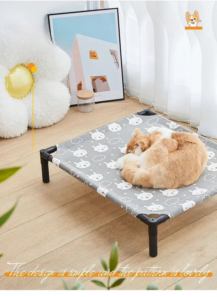 Elevated Bed for Dogs Folding Pet Camping Bed Cat House Portable Removable Washable Four Seasons Dog Kennel Puppy Beds