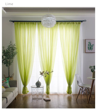 Light Purple Sheer Curtain Panels Light Filtering Window Curtain Drapes Treatment for Kitchen, Bedroom Children  living Room