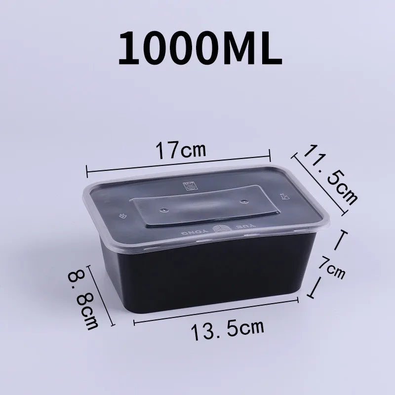 Disposable Food Container Kitchen Refrigerator Storage Box Fruit Salad Sandwich Takeout Lunch Box with Lid Catering Supplies