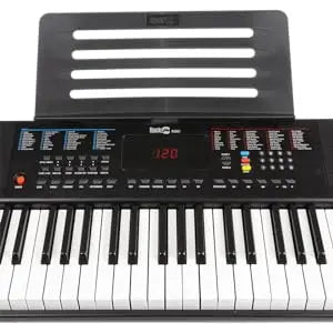 Compact 61 Key Keyboard with Sheet Music Stand, Power Supply, Piano Note Stickers & Simply Piano Lessons