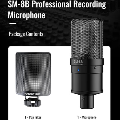 TAKSTAR Studio Microphone/Recording Microphone, Condenser Microphone with Windproof Sponge for Vocals Recording, Dubbing, Videos