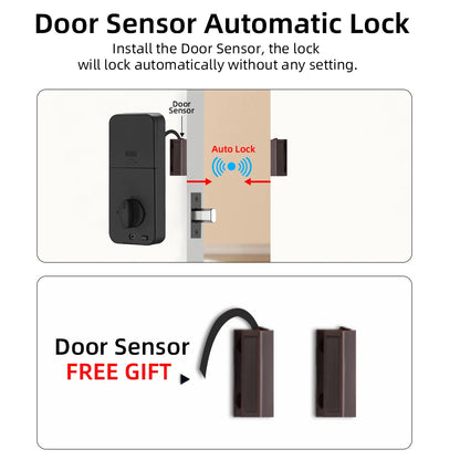 RAYKUBE DS02 Tuya Smart Fingerprint Deadbolt Electric Lock with Latch Auto Lock Key/Password/ Tuya APP Unlock Delivery From USA.