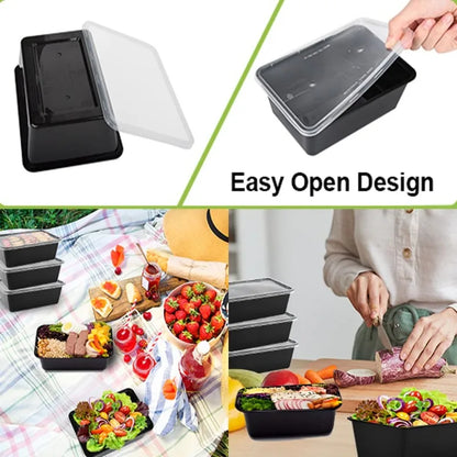 Disposable Food Container Kitchen Refrigerator Storage Box Fruit Salad Sandwich Takeout Lunch Box with Lid Catering Supplies