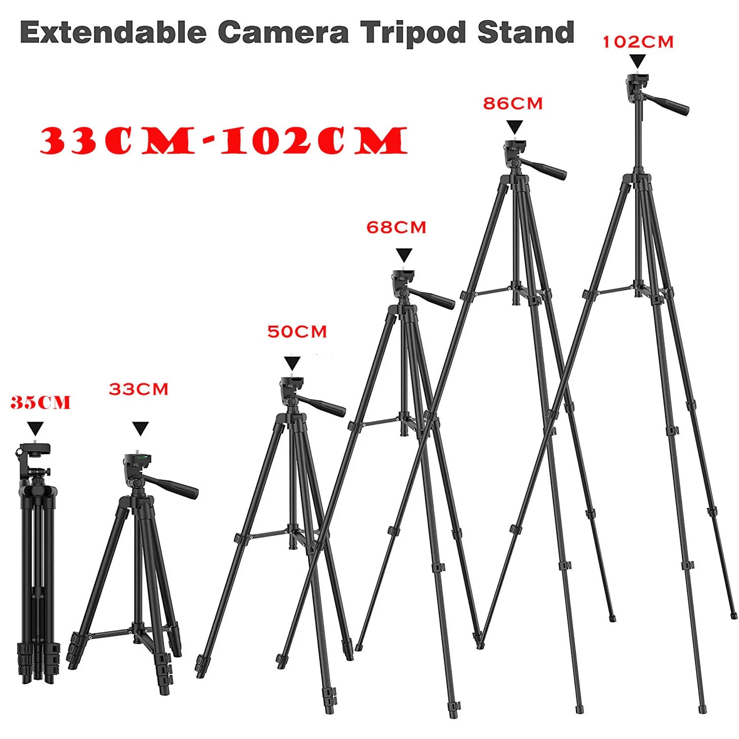 103cm Lightweight Camera Tripod For Mobile Tripod Camera Portable SLR Bluetooth-compatible Desktop Cam Stand Monopod Smartphone