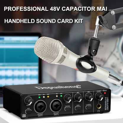 Audio Interface Depusheng MD22 Professional Sound Card with Monitoring Electric Guitar Live Recording For Studio Singing Micro