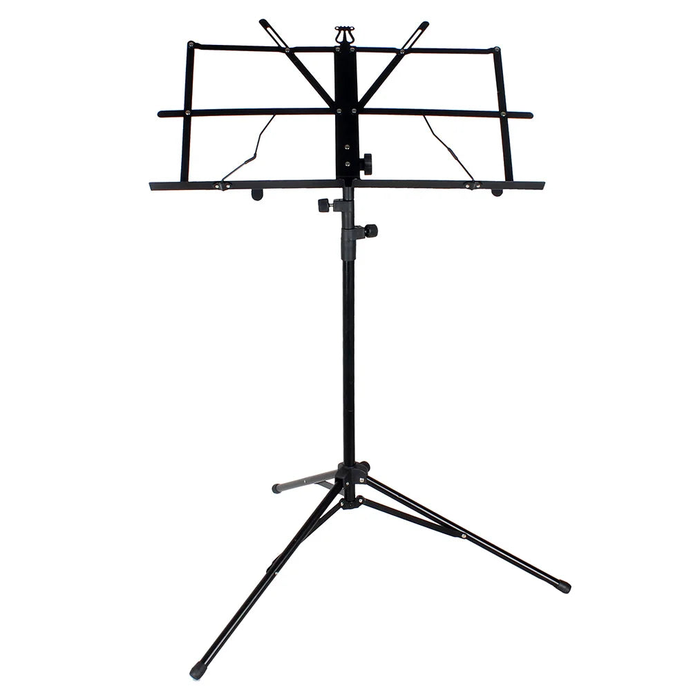 Foldable Music Sheet Tripod Stand Stainless Steel Desktop Music Stand Adjustable Holder with Bag Musical Instrument Accessories