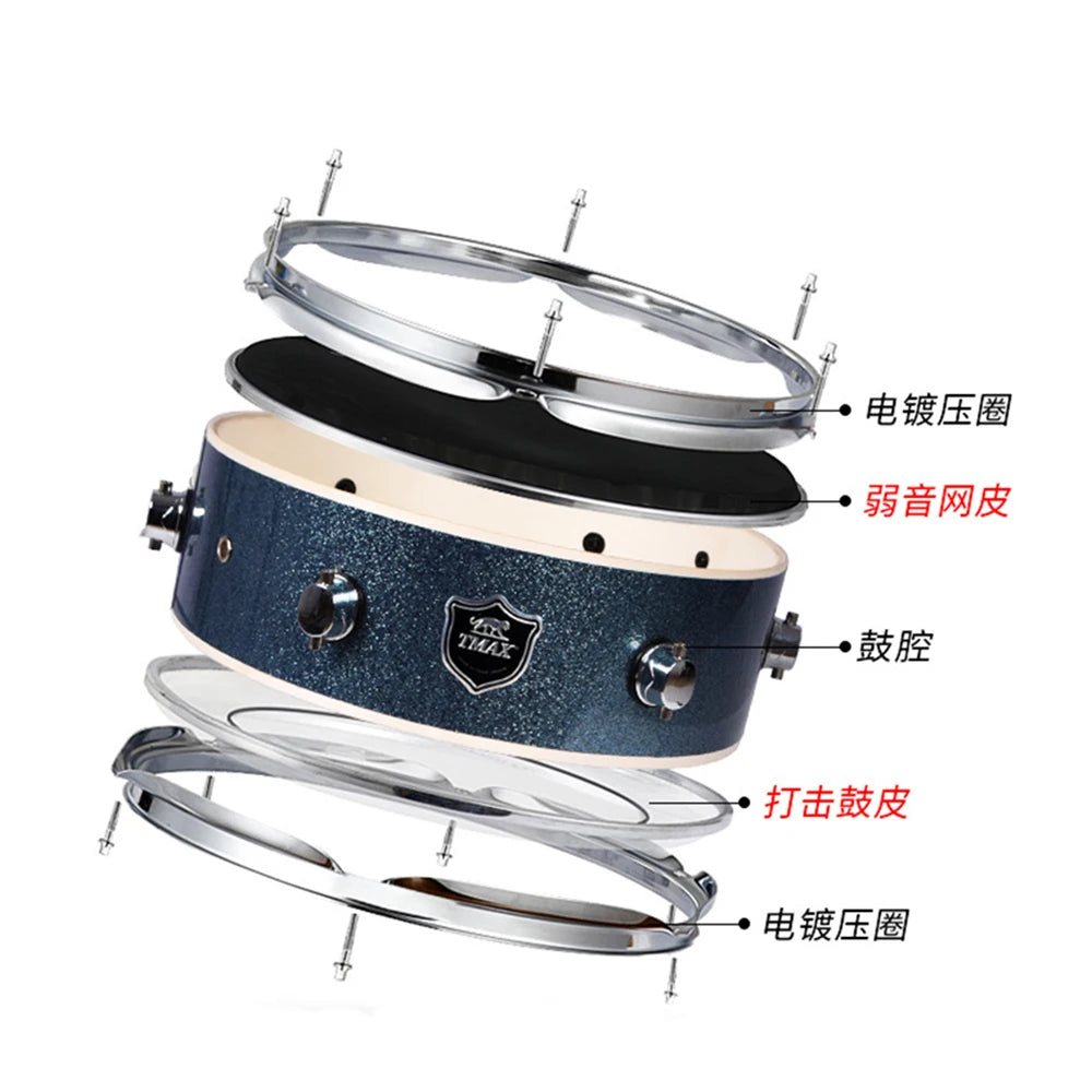 Portable Drum Set, 5 Drums and 4Cymbals, Mute, Adult, Children, Double-sided Practice Test Double-sided Practice Test Jazz Drum