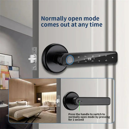 TTLock Bluetooth Fingerprint Locks Electronic Door Handle Lock App Control Password With Keys For Home Office Bedroom Smart Lock