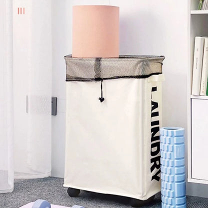 Foldable Laundry Basket Dirty Clothes Basket Clothes Organizer Yoga Storage Basket Home Assortment Box with Wheel Laundry Basket