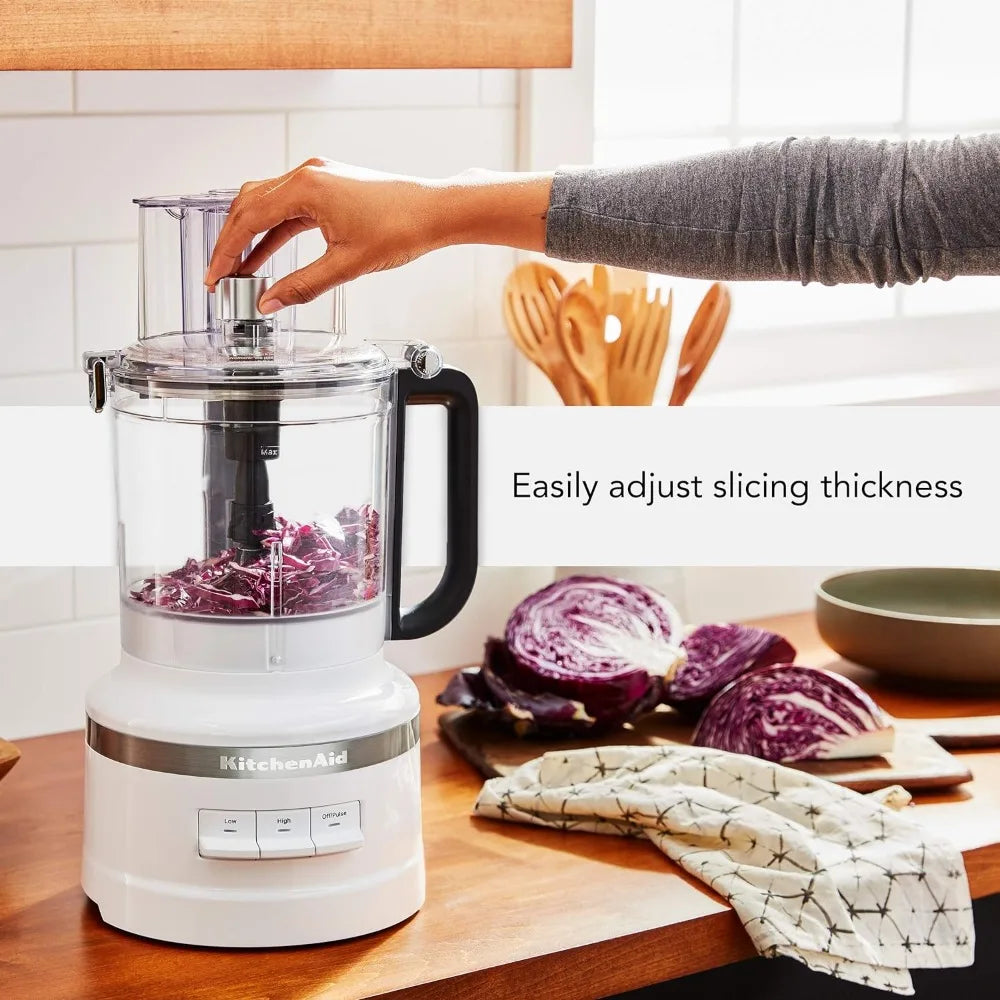 13-Cup Food Processor and Vegetable Chopper, Stainless-Steel Blades,3-Speed 500-Watt Motor, with the 3-in-1 feed tube, Household